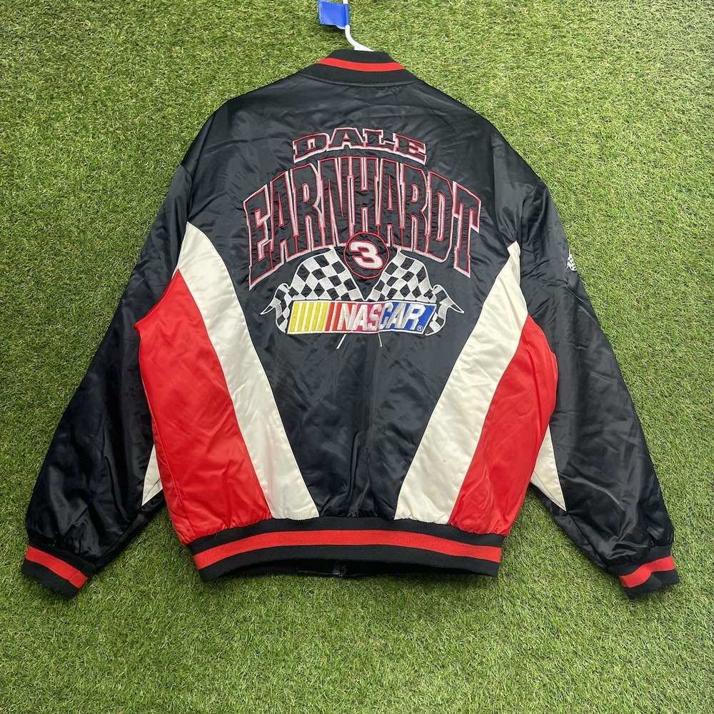Vintage Nutmeg Dale Earnhardt Jacket Mens Large Nascar Intimidator Satin Zip Up